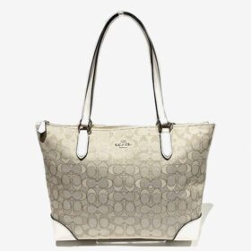 Coach  Canvas Leather Tote Bag
