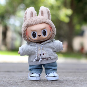 Labubu Doll Clothes for 17cm Vinyl Figure - Macaron-Themed Outfit, Cute Wardrobe for Labubu Collectors