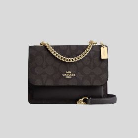 COACH Mini Klare Crossbody Bag In Signature Canvas Walnut/Black CW206