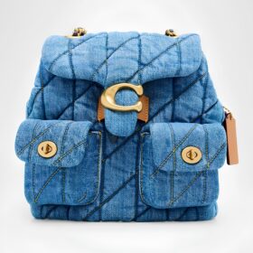 Tabby Quilted Denim Backpack