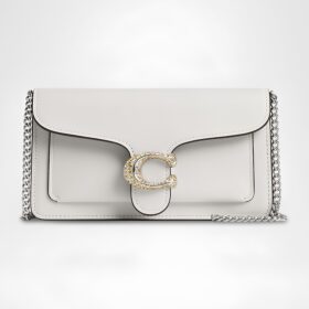 Tabby Leather Clutch Bag with Chain